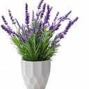 KYLIN Realistic Artificial Lavender Plants in Pot Lifelike Faux Plants for Indoor Home & Office Decor - Low Maintenance Fake Flower Arrangement