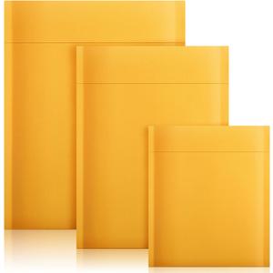 50 Pieces Metallic Padded Bubble Mailers Shipping Mailers Poly Mailers Foil Glitter Padded Envelopes Adhesive Seal Closure Envelopes Shipping Bags for Mailing Packing (Yellow, Simple Style)