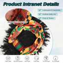 Black Afro Headband Wig Kinky Curly Headband Wig with Bangs Head-Wrap Wigs 2 in 1 Afro Puff Wig With Bangs for Women Synthetic Half Wigs (Yellow Huabu-Black)