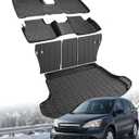 Floor Mats & Cargo Liner for Honda CRV 2007-2011 Full Set | All-Weather Durable TPE Floor Liner Trunk Mats with Backrest Mats Accessories for Honda CRV 2007-2011