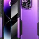 Diaclara Designed for iPhone 14 Pro Max Case, [with Privacy Screen Protector] [Anti Spy] [Military Grade Drop Protection] Heavy Duty Full-Body Shockproof Phone Case, Purple