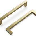 Hickory Hardware Solid Core Kitchen Cabinet Handle, Hardware for Doors & Dresser Drawers, 5-1/16 Inch Hole Center, Elusive Golden Nickel, Skylight Collection (Pack of 1)