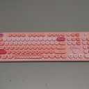 Wireless Keyboard and Mouse,MOFII 104 Round Keys Lovely Full-Size Cute Colorful Keyboard and Mouse with Retro Typewriter for PC/Mac/Laptop/Tablet/Computer/Windows Pink