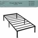 Twin Size Steel Bed Base, Durable Platform Foundation, No Box Spring Required