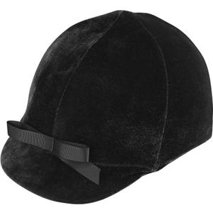 Harrison Howard Velvet Equestrian Helmet Cover with Bow Helmet Cover Only, NOT a Helmet