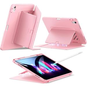 ESR for iPad Air 13 Inch Case M3/M2 (2025/2024), Vertical Stand Cover, Multi Stand Angles, Ultra-Stable Case for iPad Air 13 with Pencil Holder, Flip Series, Pink