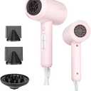 SHRATE Ionic Hair Dryer with Diffuser | Professional Blow Dryer for Curly, Frizzy & All Hair Types | Low Noise & Gentle for Sensitive Hair | Compact & Portable Design for Home, Travel, Women & Men
