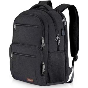 BIKROD Backpack for Men and Women, School Backpacks for Teen Boys Water Resistant TSA Travel Backpack with USB Charging Port, Business Anti Theft Sturdy Computer Bag Gifts Fits 15.6 Inch Laptop,Black