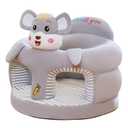 Baby Seat Baby Sit up Chair Cartoon Animals Plush Sofa Seat Toddler Baby Learn to Sit up Chair Sofa Washable Cover for Back Head Support Sitting Infant Seat (40cm*40cm*15cm, Grey Mouse)