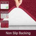 LOCHAS Bathroom Rug Runner 24x60 Inch, Soft Thick Absorbent Microfiber Bath Rugs for Bathroom, Machine Washable, Shaggy Plush Non Slip Bath Mat for Tub, Shower Floor, Quick Dry Mats, Red