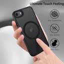 GUAGUA for iPhone SE 2022/2020 Case, Magnetic Phone Case for iPhone 6/6S/7/8, Compatible with MagSafe Translucent Matte Skin Feeling Shockproof Case iPhone SE 3rd/2nd 4.7'' for Men Women Gift, Black