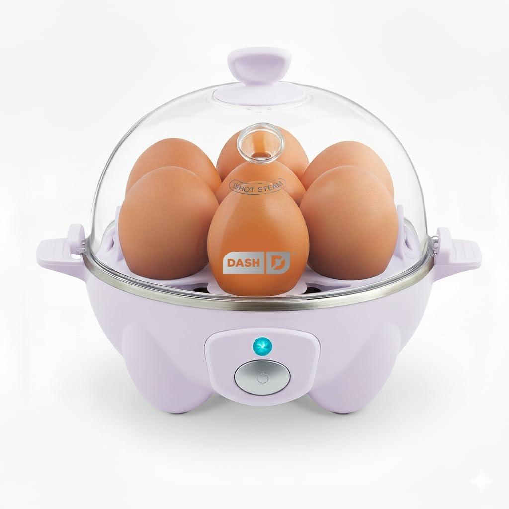 Dash Rapid Egg Cooker - Boiler, Poacher & Steamer - Includes Measuring & Recipe Guide - Dishwasher Safe - BPA Free - Holds 7 Eggs, Lavender