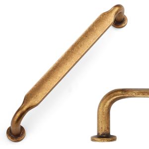 Amerdeco 10 Pack Antique Brass Cabinet Pulls 5 Inch(128mm) Hole Centers Kitchen Cabinet Handles Solid Zinc Alloy Cabinet Hardware Drawer Pulls ZH0051