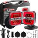 Wireless Trailer Lights - Magnetic Trailer Lights Adjustable Tow Light with Suction Cup, Rechargeable Towing Tail Light Kit Reverse Light Portable LED Towing Lights for Trucks, Boat, RV