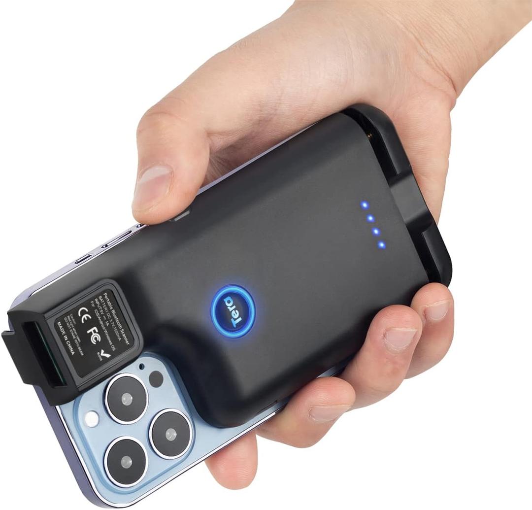 Tera Wireless 1D 2D QR Barcode Scanner Portable Back Clip 3 in 1 2.4GHz Wireless & USB Wired & Compatible with Bluetooth Mini Pocket Bar Code Reader for Smartphones Android Mac OS Windows 0013 (Black)