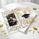 Yousoontic Acrylic Graduation Picture Frame 4x6 or 5x7 Glitter Class of 2026 Photo Frame Signature with Stands Congrats Graduation Tabletop Display Decor Congratulations Grad Gifts for Graduates Party