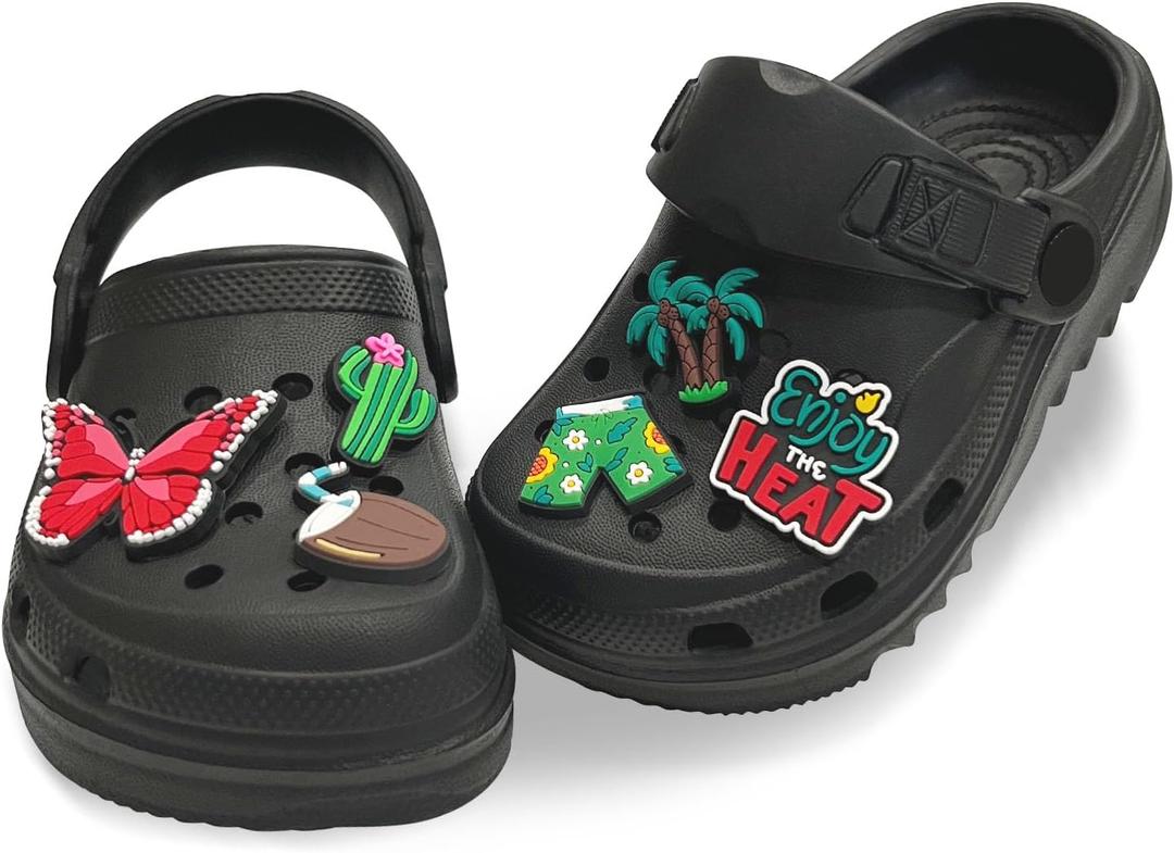 Cartoon Kids Toddler Garden Clogs Non Slip Beach Pool Slide Water Shoes Indoor Outdoor Clogs Sandals for Boys Girls Birthday Gift. (Black)