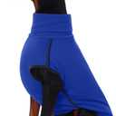 ROZKITCH Dog Fleece Vest with Leash Hole, Pet Windproof Warm Cold Weather Jacket Vest Cozy Jumpsuit Apparel Outfit Clothes for Walking Hiking Travel Sleep Blue 2XL (2XL(Back Length:22-25"))