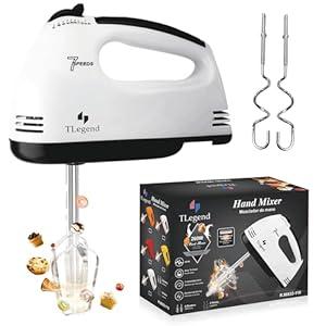 TechnoLegend Hand Mixer Electric Handheld – 7 Speed Ultra Power Electric Mixer Handheld (White-Black)