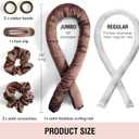 Jumbo Heatless Hair Curler Set-Satin Heatless Curls Overnight, Jumbo Curling Rod Headband, No Heat Curlers To Sleep in (Brown)
