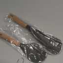 Cooking Spoon Multifunction Spoonula Silicone Spatula Spoon 2-Pack, Dual-Use Heat Resistant 446F, BPA-Free Non-Toxic Wooden Handle Rice Spoon Set for Non-Stick Cookware & Rice Cookers (Black)