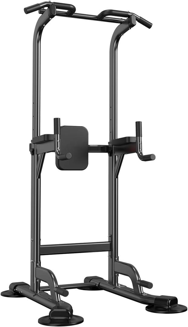 Power Tower Adjustable Height Pull Up & Dip Station Multi-Function Home Strength Training Fitness Workout Station for Home Gym (X)
