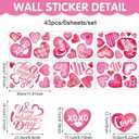 6 Sheets Valentines Day Decorations Heart Window Clings Red Pink Heart Window Glass Stickers Holiday Happy Valentine's Day Windows Decals for Home Office Party Glass Decor Supplies