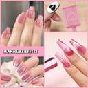 JERCLITY 13 Pieces Pink Series Cat Eye Magnet for Nails Double-Ended Hexagon Strong Nail Magnet Stick for Nail Art Flower Cat Eye Magnetic Pen Line Stripe Magnetic for Cat Eye Gel Polish Nail Art