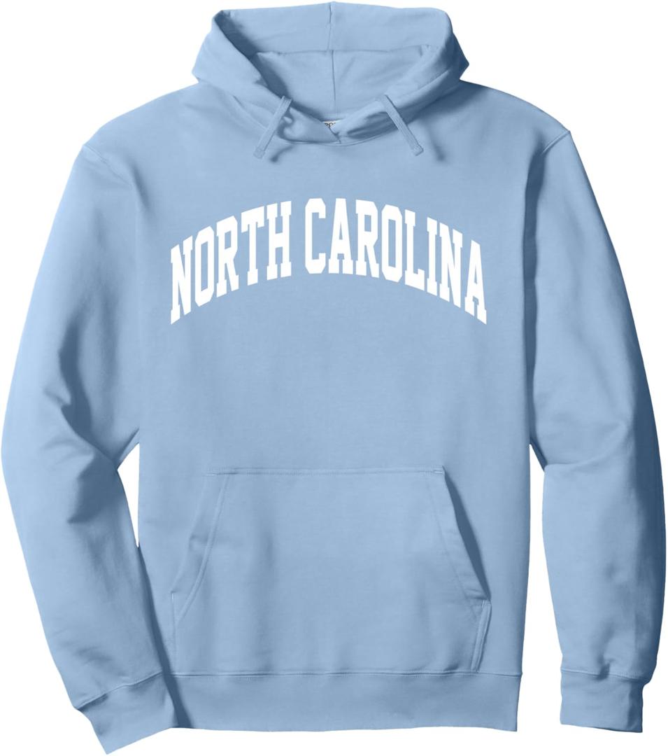 Retro North Carolina Blue Souvenir Simple North Carolina Tee Pullover Hoodie, Large