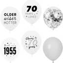 70th Birthday Balloons 30PCS Silver White Birthday Balloons for Men or Women in Birthday Party Decoration