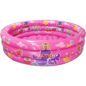 Big Summer 3 Rings Kiddie Pool, 48X12, Kids Swimming Pool, Inflatable Baby Ball Pit Pool, Small Infant Pool (Pink)