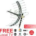 GE Outdoor HD Digital TV Antenna, Long Range Smart TV Antenna, Supports 4K 1080P HD Smart TV VHF UHF, J Mount Included for Attic or Outdoor, Weather Resistant, 29884
