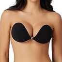 Niidor Sticky Bra Invisible Stick on Bra Backless Strapless Women's Adhesive Bras Ladies Invisible Bras Dark Black, A