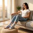 3 Pairs Neuropathy Socks for Women & Men,Nano Comprex Ankle Sleeves Protection Elastic Socks,Soothe Socks for Neuropathy Pain,Anti Fatigue Compression Foot Sleeve Brace Socks