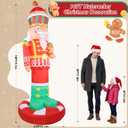 10FT Christmas Nutcracker with Little Gingerbread Man Inflatable Outdoor Decoration Blow up Yard with LED Lights Xmas Funny Giant Large Holiday Party Outside Decor