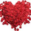 1000PCS Artificial Silk Rose Petals Fake Rose Flower Petals for Valentine's Day Romantic Night Wedding Proposal Anniversary Party Decorations(Dark Red Dot Black)