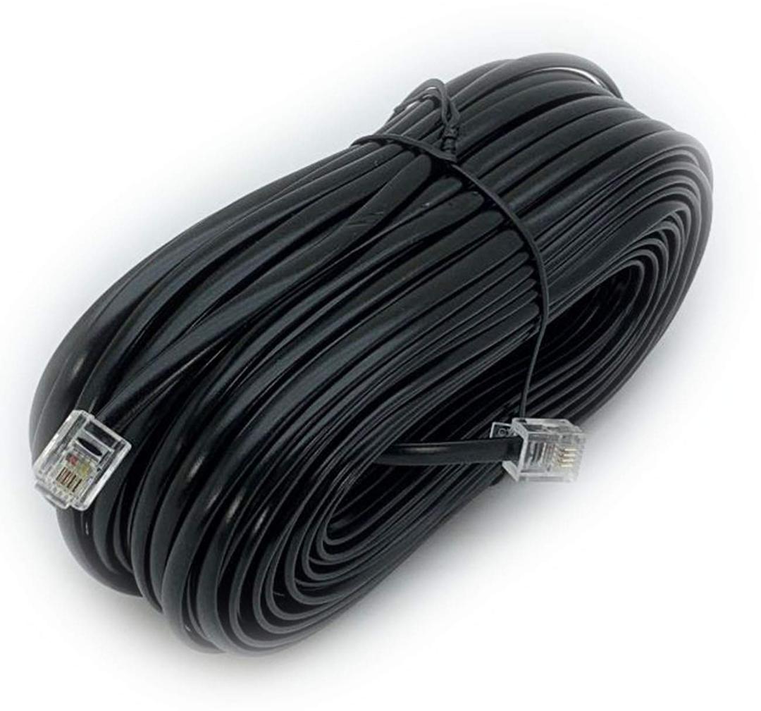 iMBAPrice 100 Feet Long Telephone Extension Cord Phone Cable Line Wire - Black