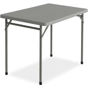 3ft Rectangular Folding Table for All-Occasion, Foldable Table with HDPE Tabletop and Steel Legs, Durable and Stable Small Folding Table, Perfect for Camping, Picnic, Party, Indoor & Outdoor, Grey