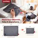 Comfheat USB Heating Pad for Travel Warmth Outdoors, 5V Small Heated Pad FSA Eligible HSA Non-Rechargeable Heat Therapy for Pain Relief Abdomen Cramps, 3 Heat Settings & Auto Off (16"x 12") Gray
