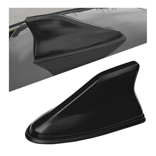 Sbulhia Shark Fin Antenna Cover for Car, Auto AM/FM Radio Signal Base Top Roof Aerial Cover with Adhesive Tape, Fashionable Shark Antenna Base Universal Replacement for Sedan SUV Van (Black)