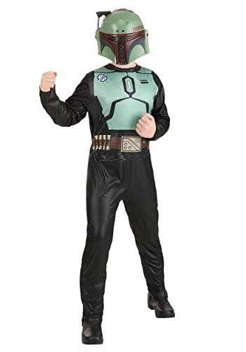 STAR WARS Official Boba Fett Youth Costume - Printed Jumpsuit with Plastic Mask, Size S