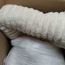 Rycwola Faux Fur Headboard Pillow with 2 Pack Neck Roll Pillow Large Headboard Pillow Soft and Supportive with Removable Cover (Beige, King)