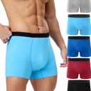 YESWEL Incontinence Underwear for Men, 150ML Absorbency Washable Reusable Cotton Heavy Flow Bladder Leak Proof Boxer Briefs (Multicolor01, Large)
