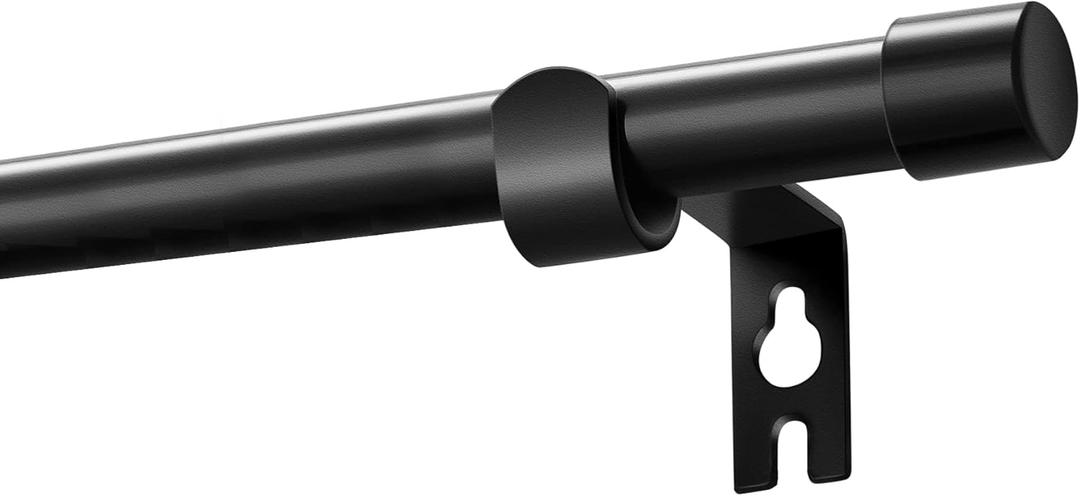 Alskarhem Black Curtain Rods for Windows 30 to 116 Inch,5/8 Inch Small Curtain Rod Set With Brackets