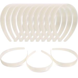HESTYA 40 Pcs Plastic Headbands for Women DIY Craft 1 Inch Hair Bands Headwear with Teeth Wide Plain Blank Headbands Custom Hair Accessories for Graduation Halloween (White)