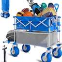 Beach Wagon with Big Wheels for Sand,400L Double Decker Wagon with Extender