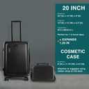 TRAVELARIM Luggage Sets 3 Piece, 20 Inch Carry on Luggage and 28 Inch Suitcases with Wheels Spinner, Durable Hard Shell Suitcase Set, Expandable Travel Suitcase, Black