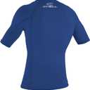O'Neill Mens Basic Skins Short Sleeve Rashguard, UPF 50+ Sun and Rash Protection for Surfing and All Outdoor Activities Blue, L