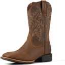 SUREWAY Cowboy Boots For Men - Mens Sport Wide Square Toe Western Boot, Oil/ Slip Resistant, Durable Fashionable Classic Pull on 10 Inch Wellington Boots - Soft Toe, Size: 13
