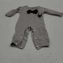 Sinhoon Newborn Baby Boy Halloween Outfit Long Sleeve Romper Spider Pattern Jumpsuit with Bowtie(Grey, 3-6 Months)